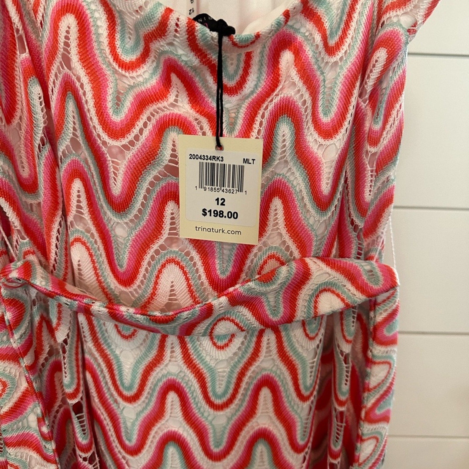 NWT Trina Turk Women's Serafina Crochet Halter Maxi Dress SZ 12