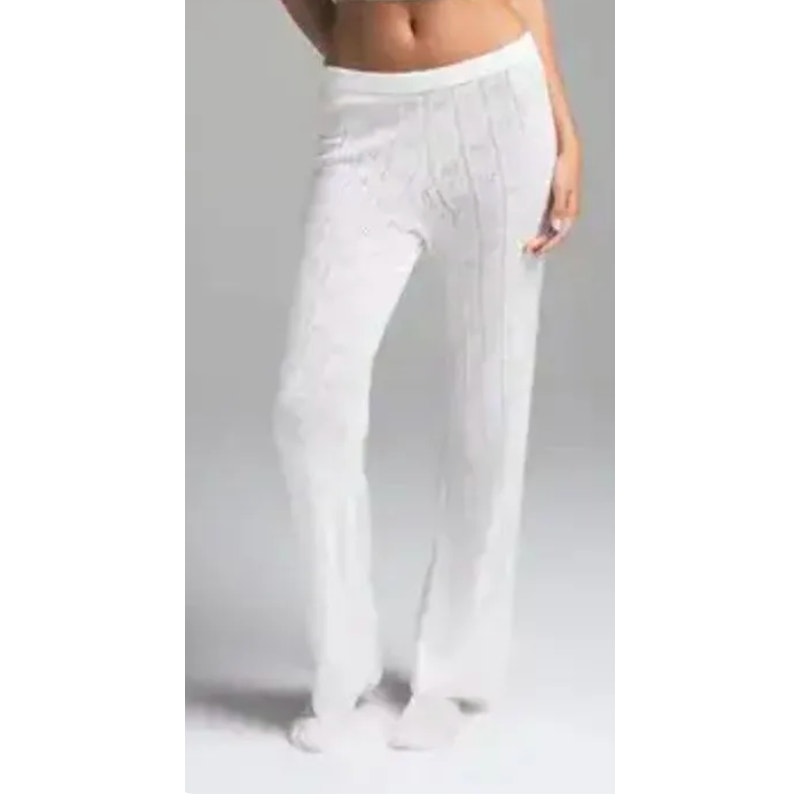 359 SKIMS sweater pointelle straight leg pant - in marble Sz L