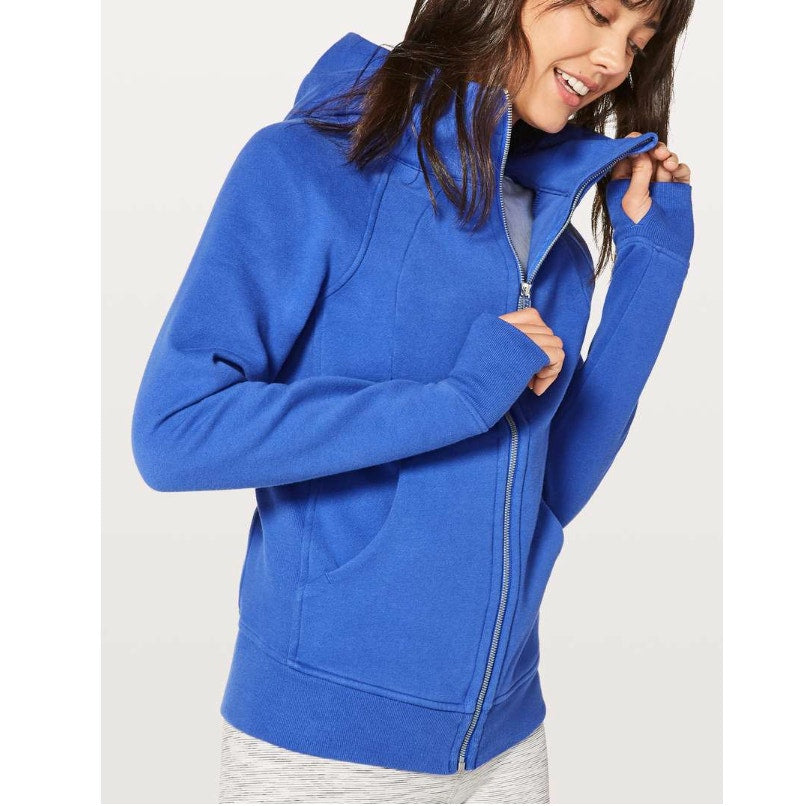 6775 Lululemon Scuba Hoodie *Light Cotton Fleece Blazer Blue Sz 6