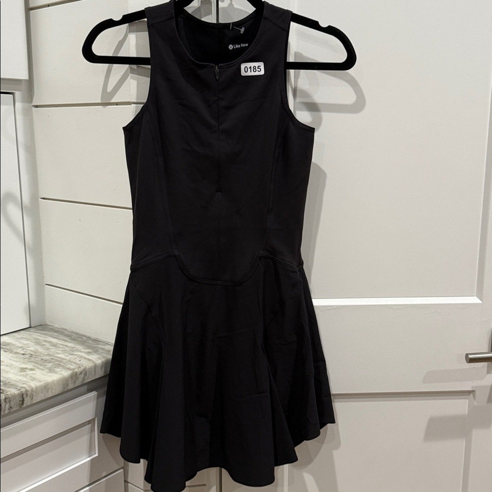 185 Lululemon Everlux Short-Lined Tennis Tank Top Dress 8" Black in Sz 4