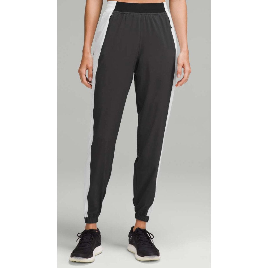 347 LULULEMON  Adapted State High-Rise Jogger: Colourblock Black / White Sz 6