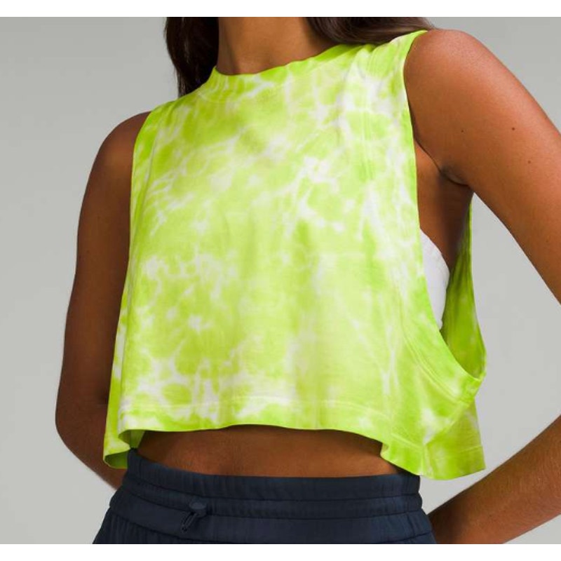 6625 NWT Lululemon All Yours Cropped Cotton Tank Top *Tie Dye sz 12