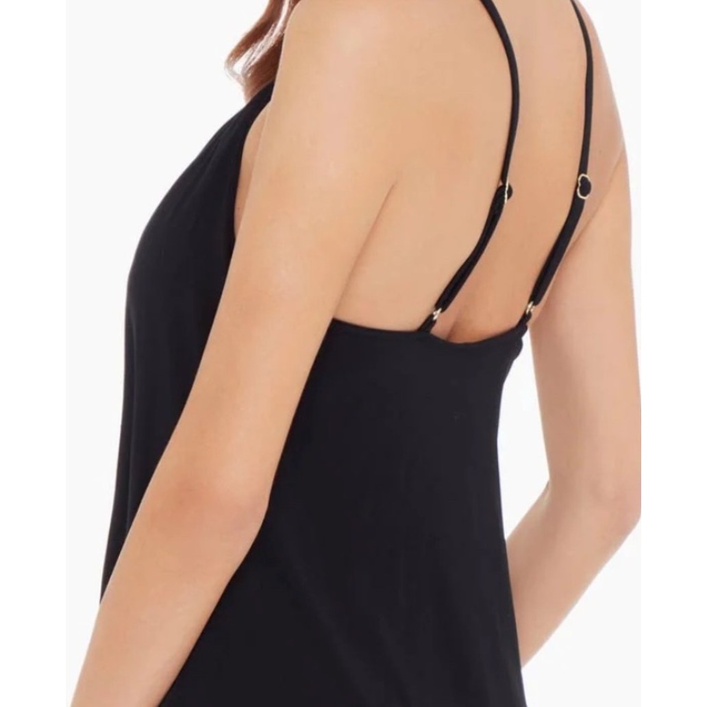445 - NWT BOSTON PROPER Hardware High Neck Swim Dress in Black Sz 10