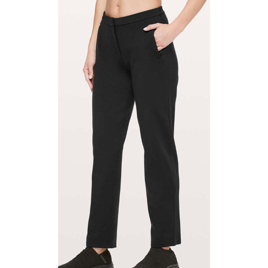 6755 LULULEMON On The Move Pant Ponte *28" Black Sz 6 *LOVED/AMAZING