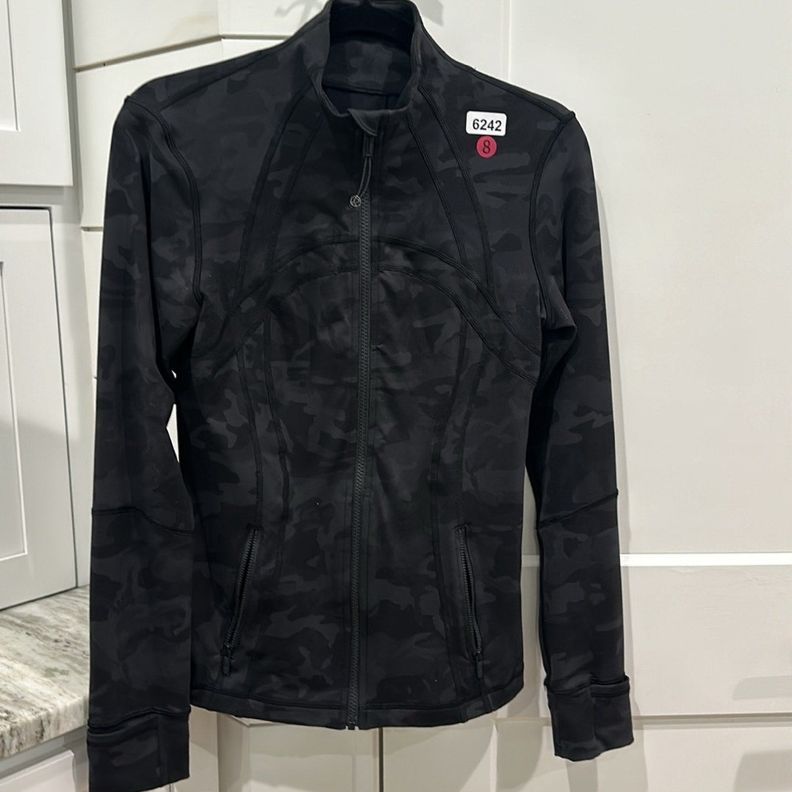 (6242) LULULEMON Define Jacket Sz 8 *EUC Incognito Camo Multi Grey