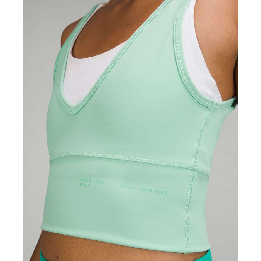 6621 NWT Lululemon Power Pivot Everlux Tank Top *Motif Wild Mint Sz 14