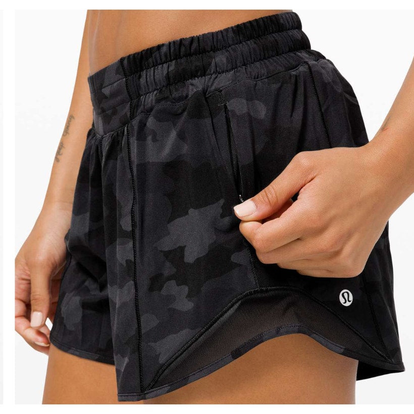 6442 Lululemon Hotty Hot Short II *Long 4" Heritage 365 Camo Deep Coal Sz 6 *LOVED