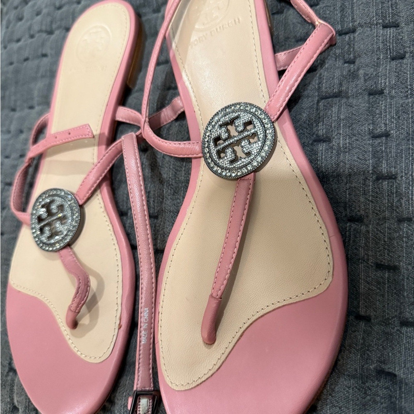 438 - NEW (no box) Tory Burch Pink Strappy Sandals size 7M
