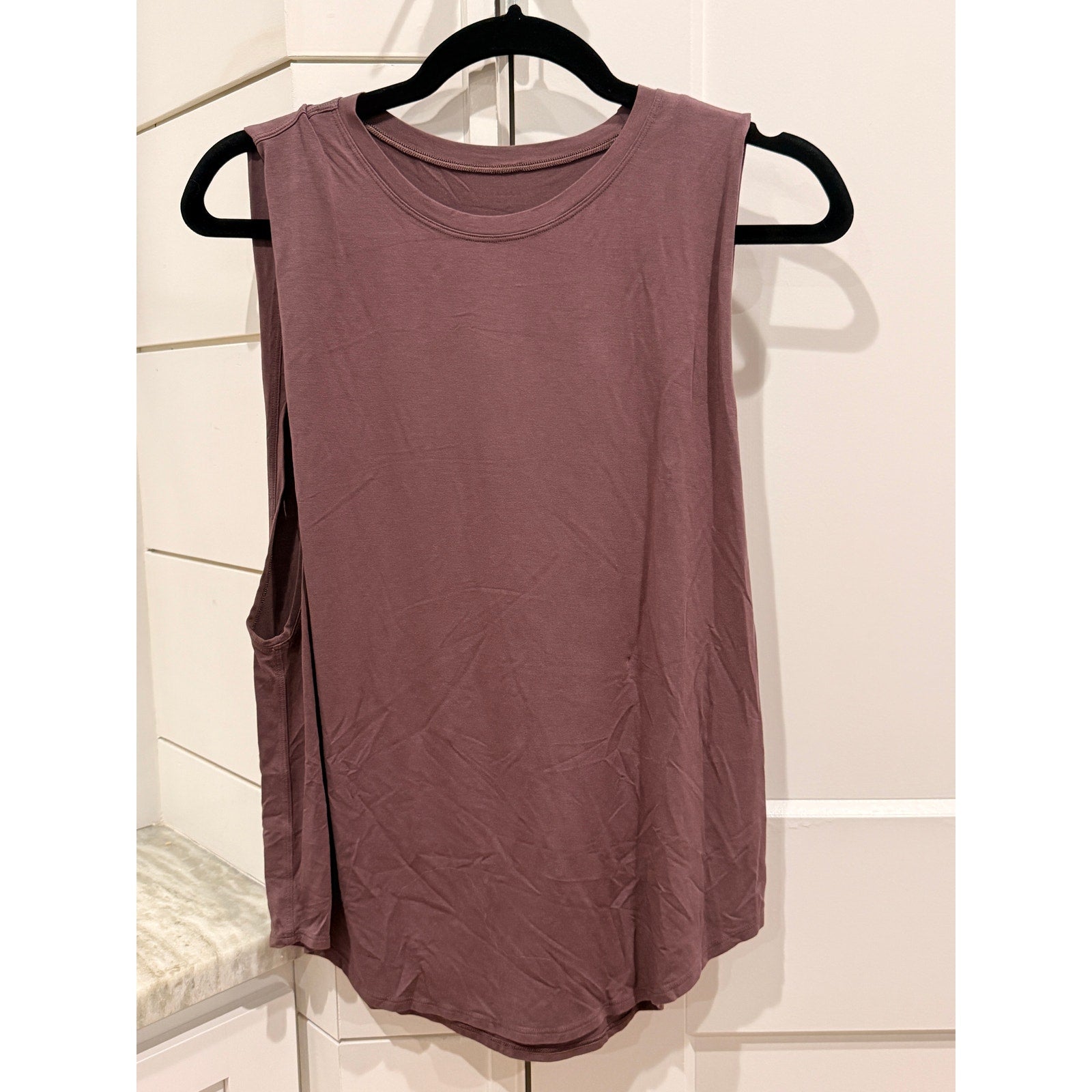 375 -Lululemon X SoulCycle Ride & Reflect Muscle Tank- Purple Taupe Sz 8