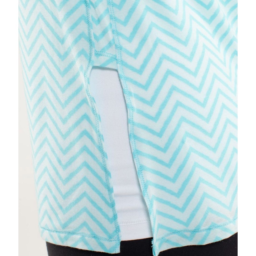 450 - LULULEMON Presence Of Mind Long Slv Texture Chevrn Angel Blue Sz 12 10