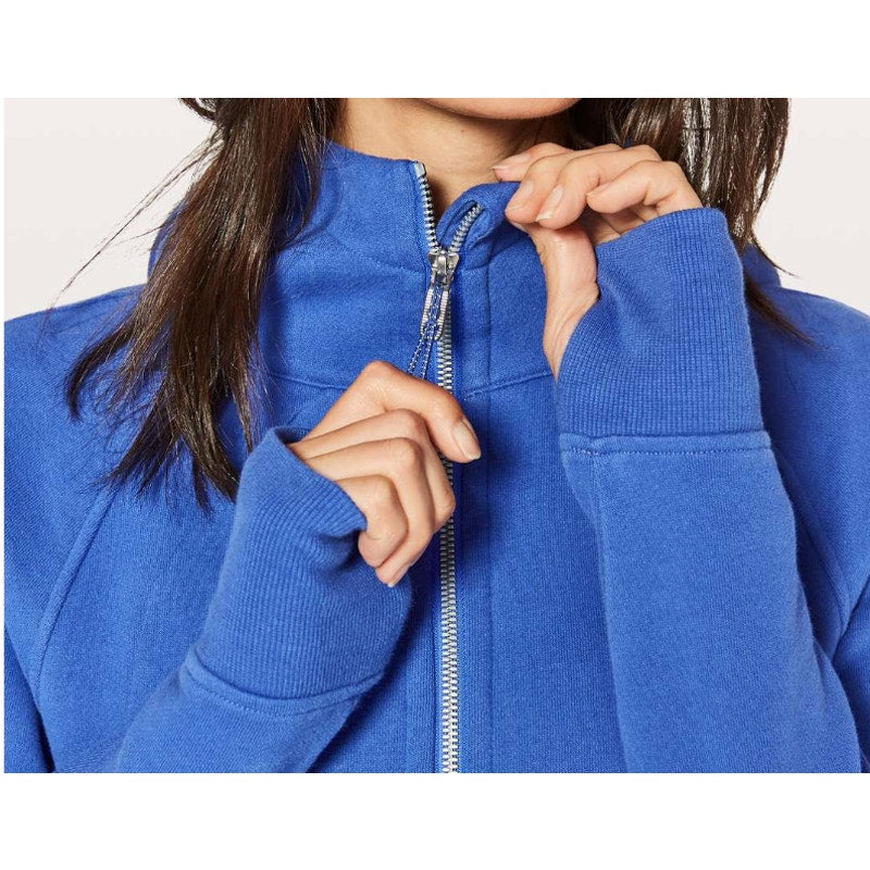 6775 Lululemon Scuba Hoodie *Light Cotton Fleece Blazer Blue Sz 6