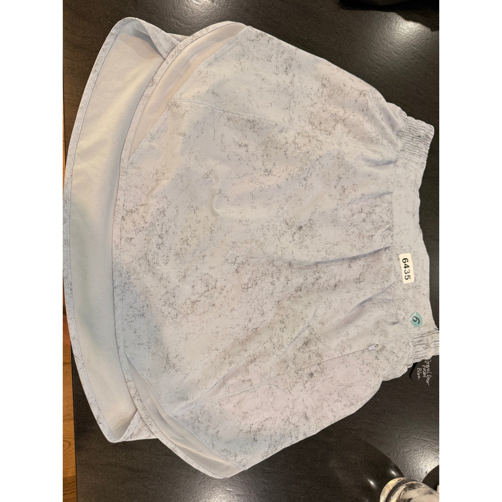 6435 Lululemon Hotty Hot Hotty Hot High-Rise Skirt *Long Gravel Dust Pastel Blue Sz 6