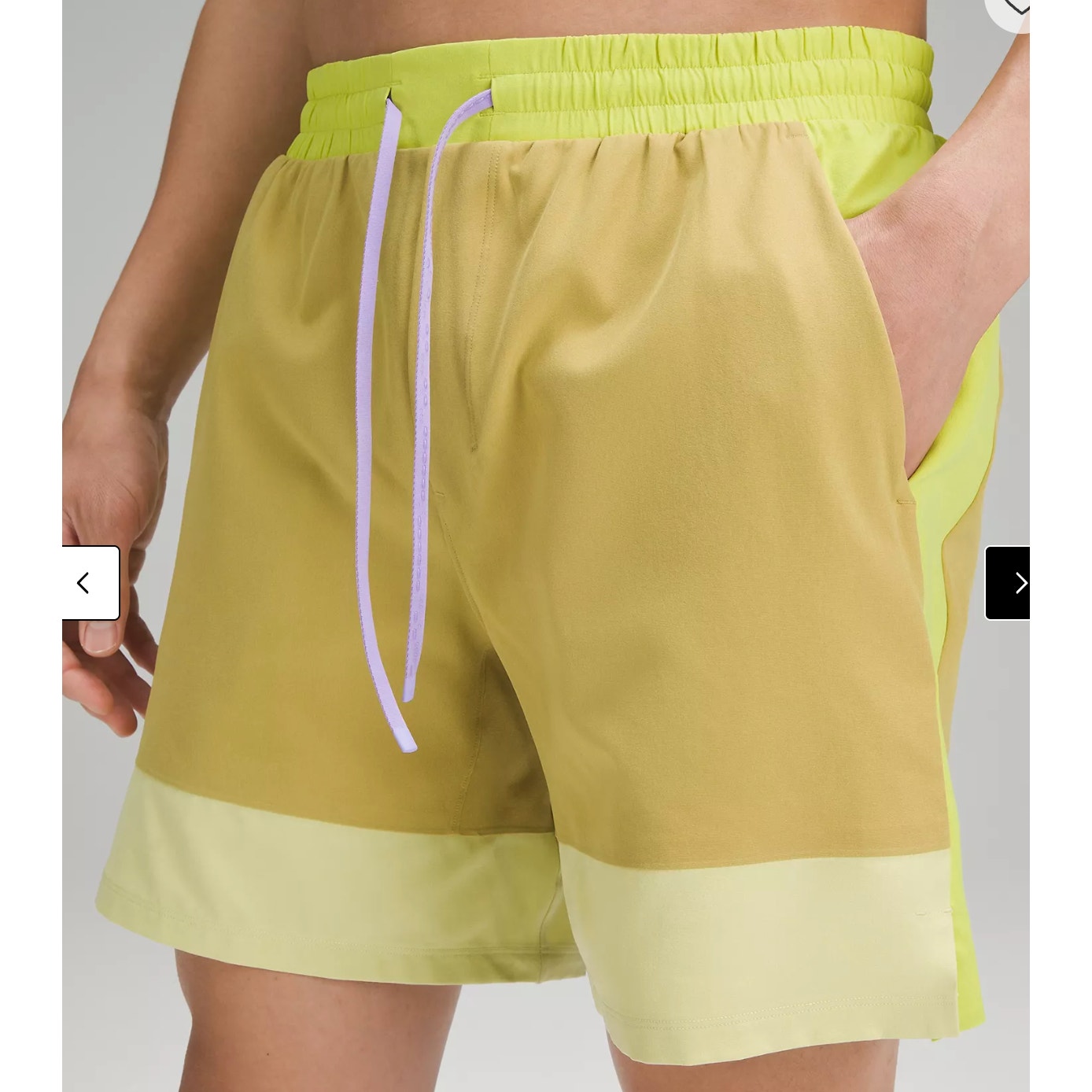343 - LULULEMON Pool Short 7" Paneled in VINTAGE Gold Size L