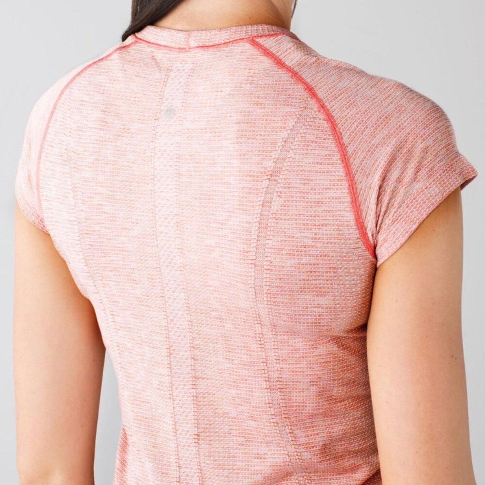 187 Lululemon Swiftly Tech Short Sleeve Crew Jewelled Magenta/Peach Fuzz Sz 6