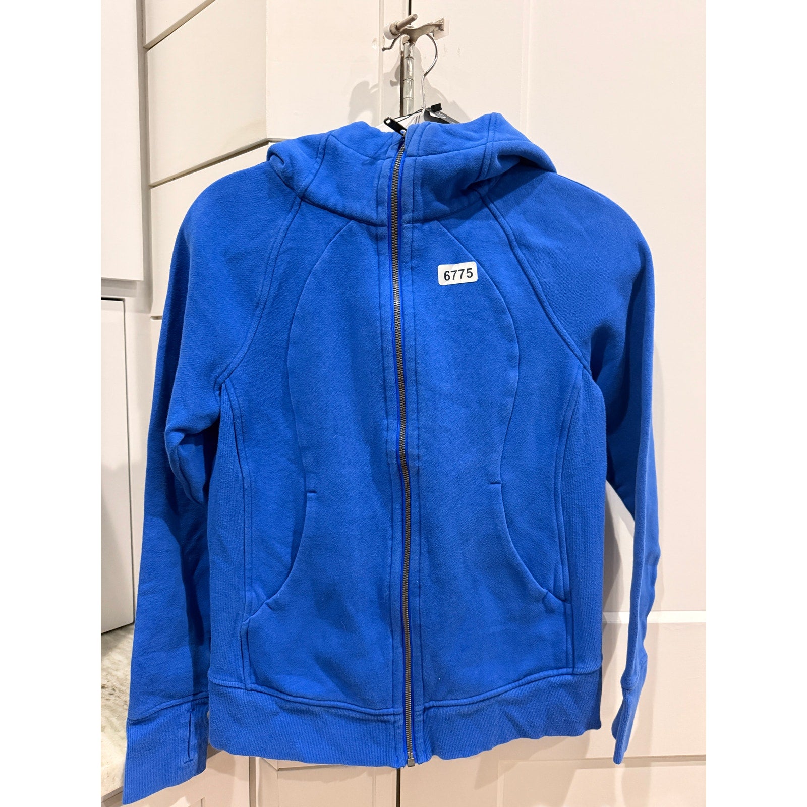 6775 Lululemon Scuba Hoodie *Light Cotton Fleece Blazer Blue Sz 6