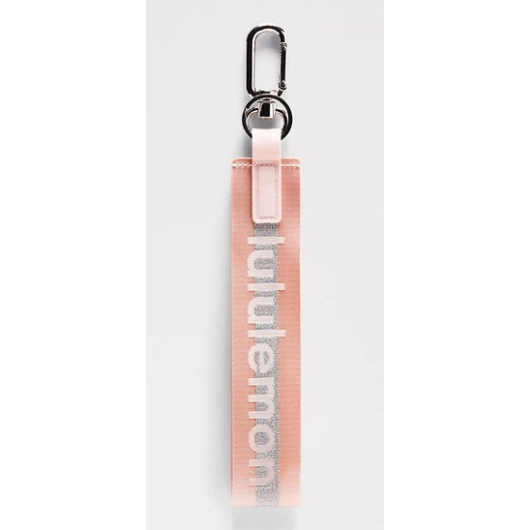 0270  NWT Lululemon Never Lost Keychain- Pink Mist/Silver *SPARKLES