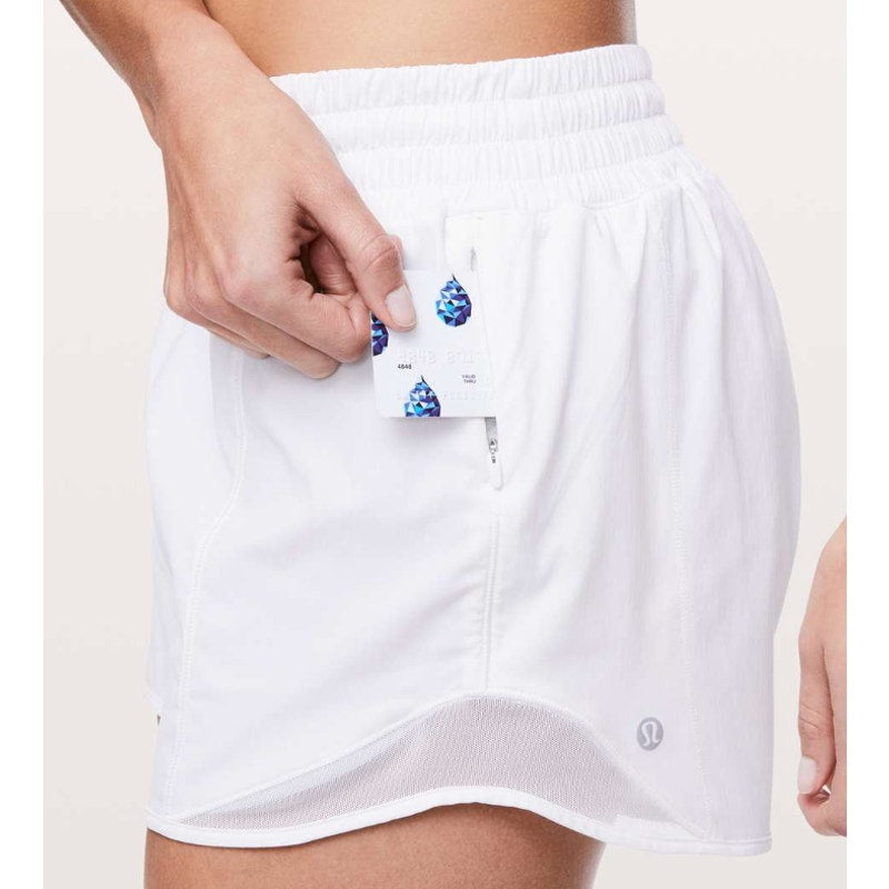 6482 Lululemon Hotty Hot Short *High-Rise Long 4" White Sz 6 *LOVED