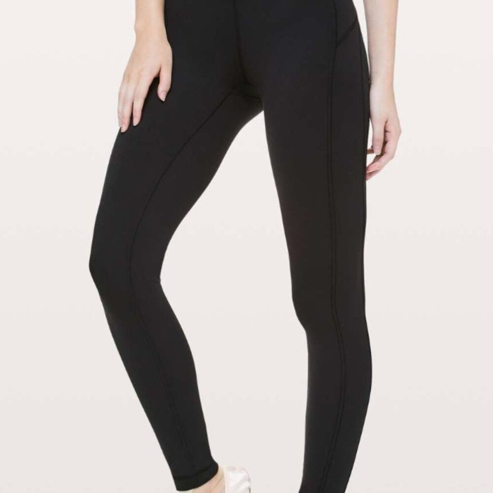 6986 Lululemon Principal Dancer Golden Lining Tight *28" Black **RARE sz6
