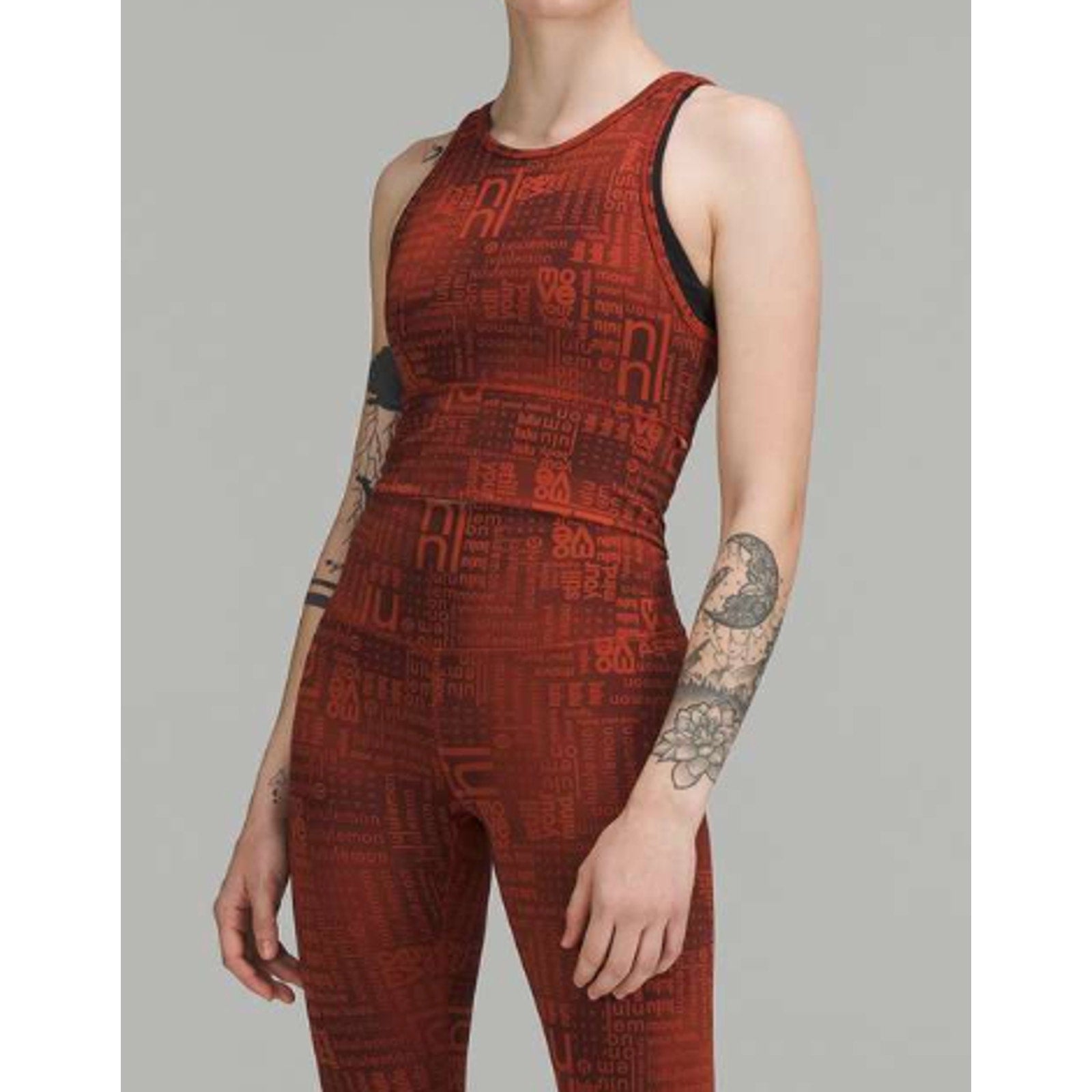6581 NWT Power Pivot Everlux Tank Top *Motif Lululemon Ombre Red sz 6
