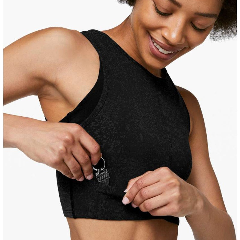6740 - Lululemon x Peloton Energetic Edge Cropped Tank Black Sz 12