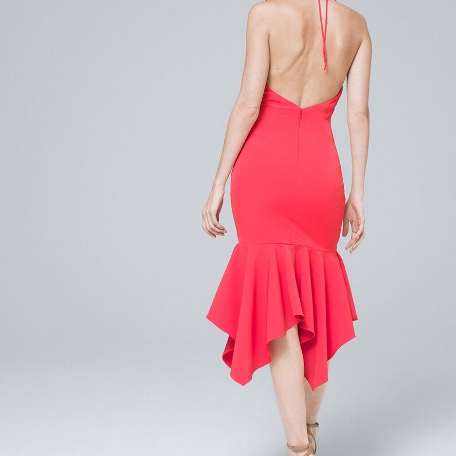 (75) 🆕  AIDAN MATTOX Deep-V Midi Dress for WHBM NWT Sz 6