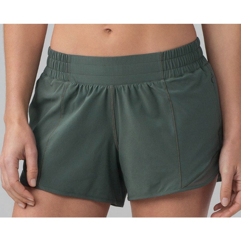 6443 Lululemon Hotty Hot Short II (Long 4") Dark Forest Sz 8 *LOVED