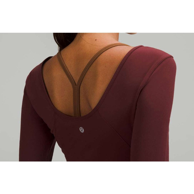 6424 - Lululemon Align Long Sleeve Shirt in Red Merlot Sz 10