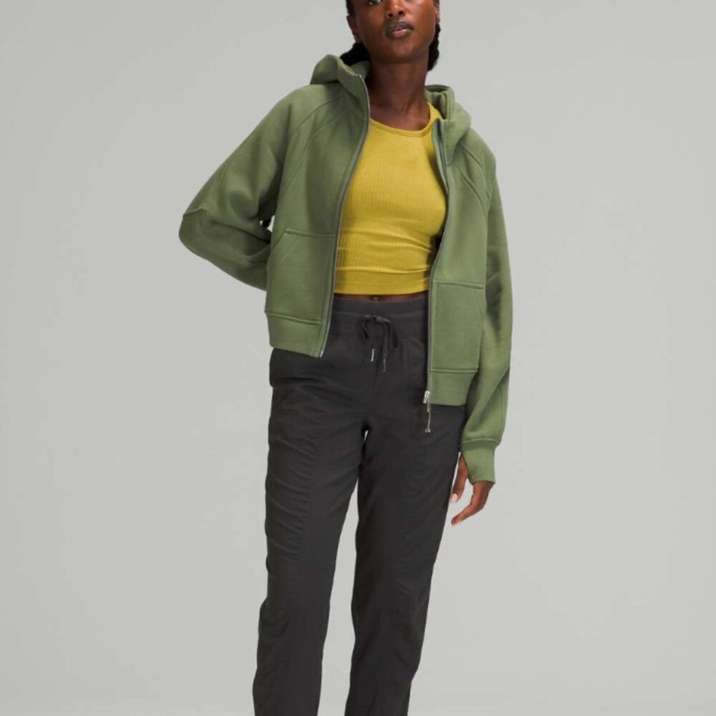 6941 Lululemon Scuba Oversized Full Zip in Green Twill XS/S