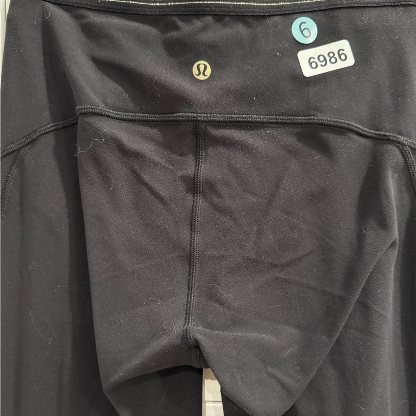 6986 Lululemon Principal Dancer Golden Lining Tight *28" Black **RARE sz6