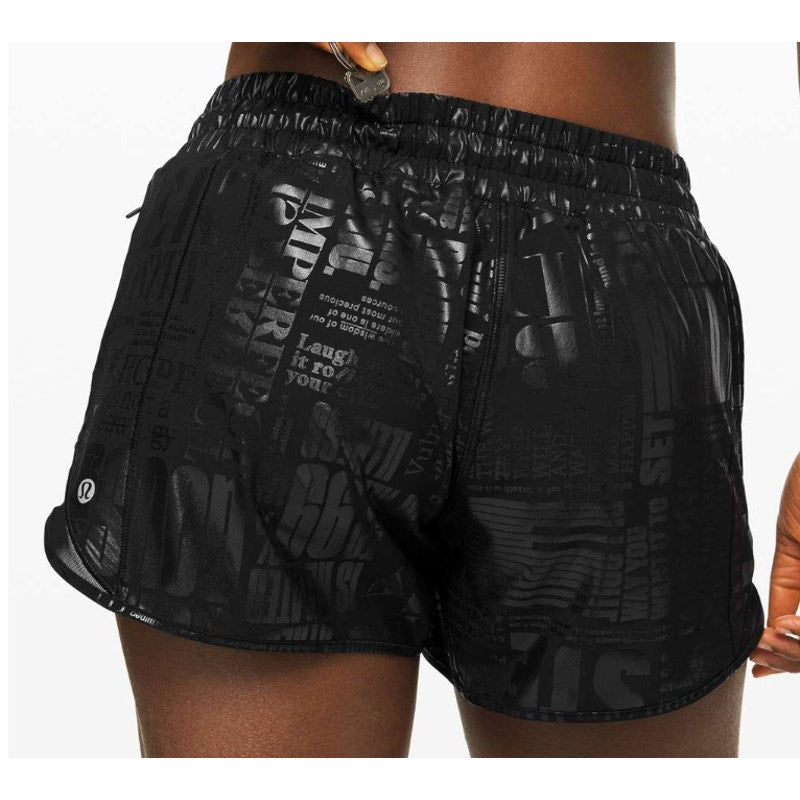 6445 Lululemon Hotty Hot Short II *Long 4" 20YR Manifesto Foil *LOGO Fade