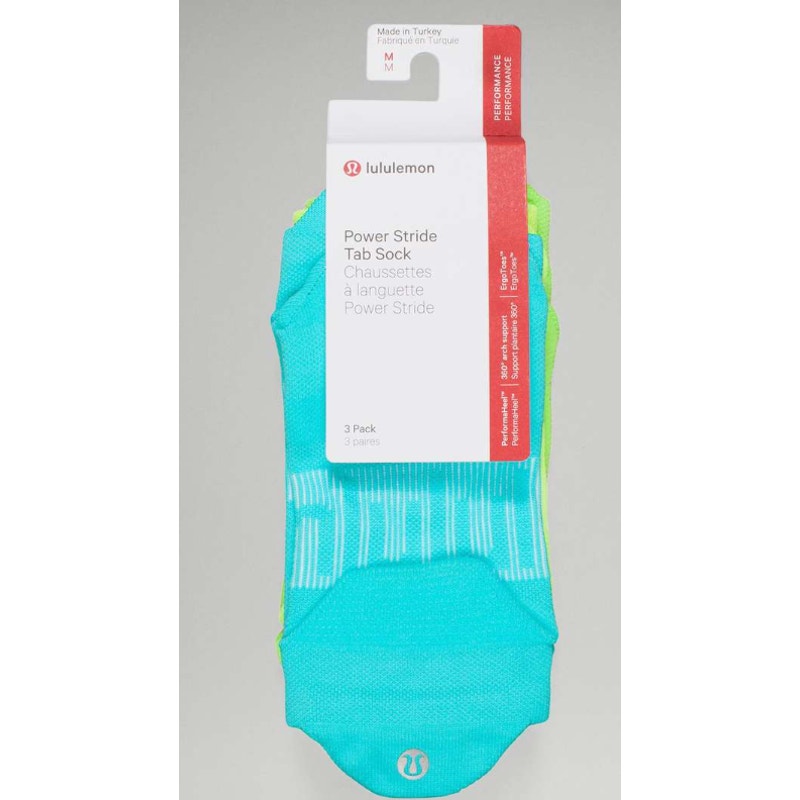 408 - NWOT LULULEMON Power Stride Tab Sock 1-Pack Electric-Turquoise
