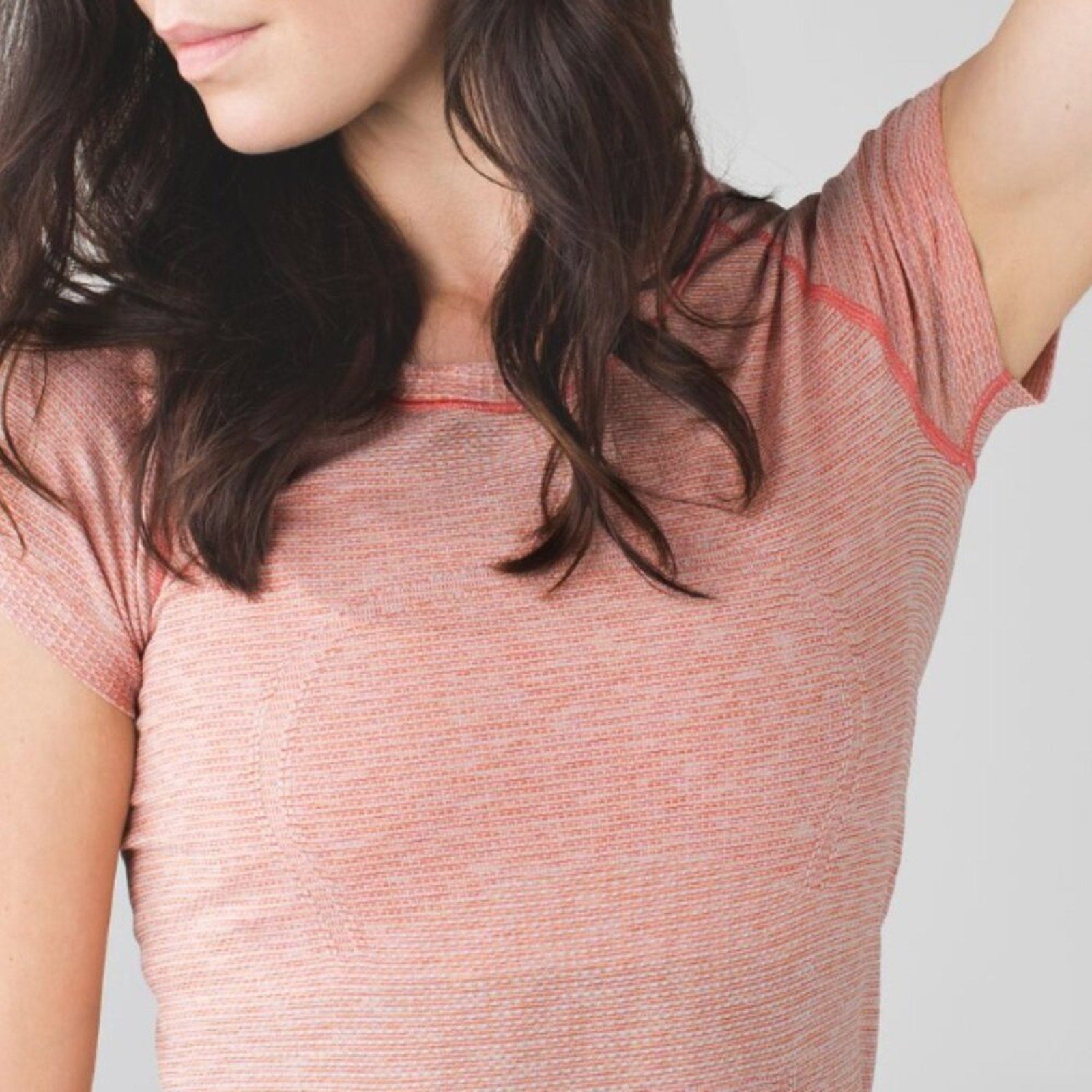 187 Lululemon Swiftly Tech Short Sleeve Crew Jewelled Magenta/Peach Fuzz Sz 6