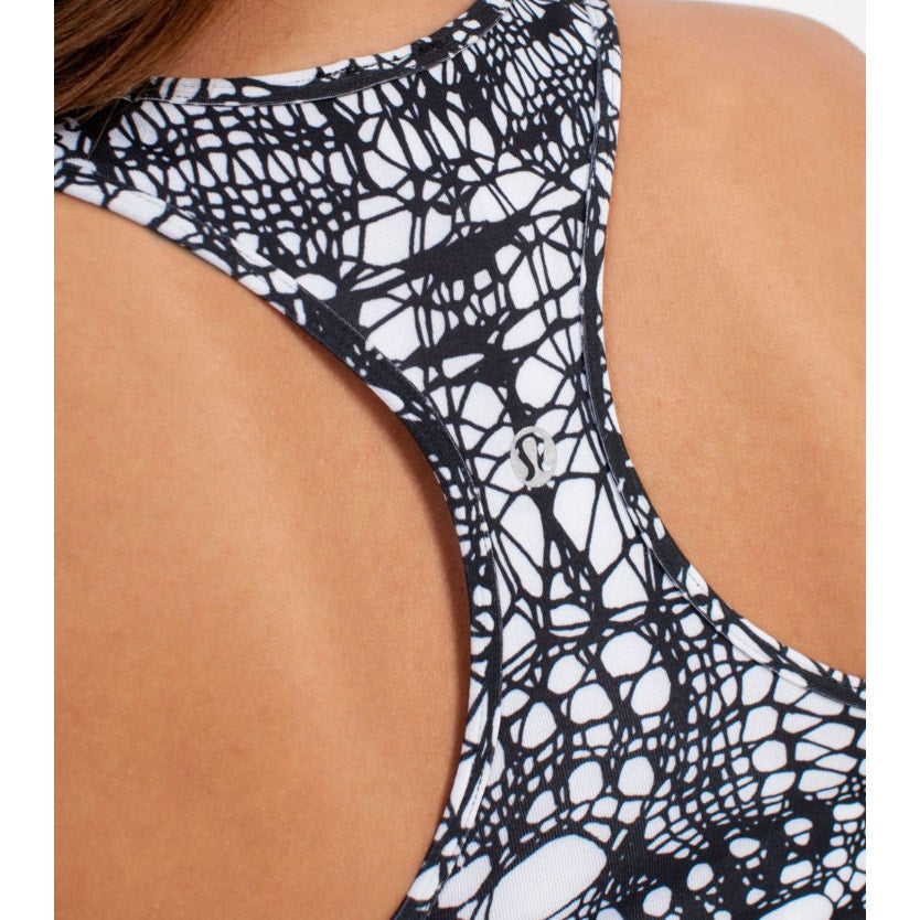 34 - LULULEMON Cool Racerback White Black Glacier Lace Sz 6