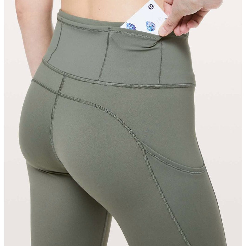 6824 LULULEMON Fast & Free 7/8 Tight II *Non-Reflective Nulux 25" Grey Sge Sz 12