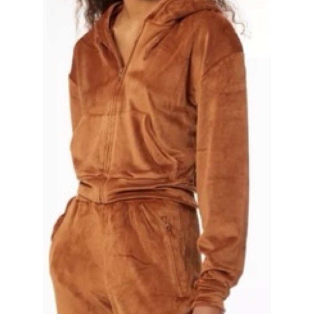 0227 SKIMS NWOT Velour Crop Zip Up Hoodie Sz XXS