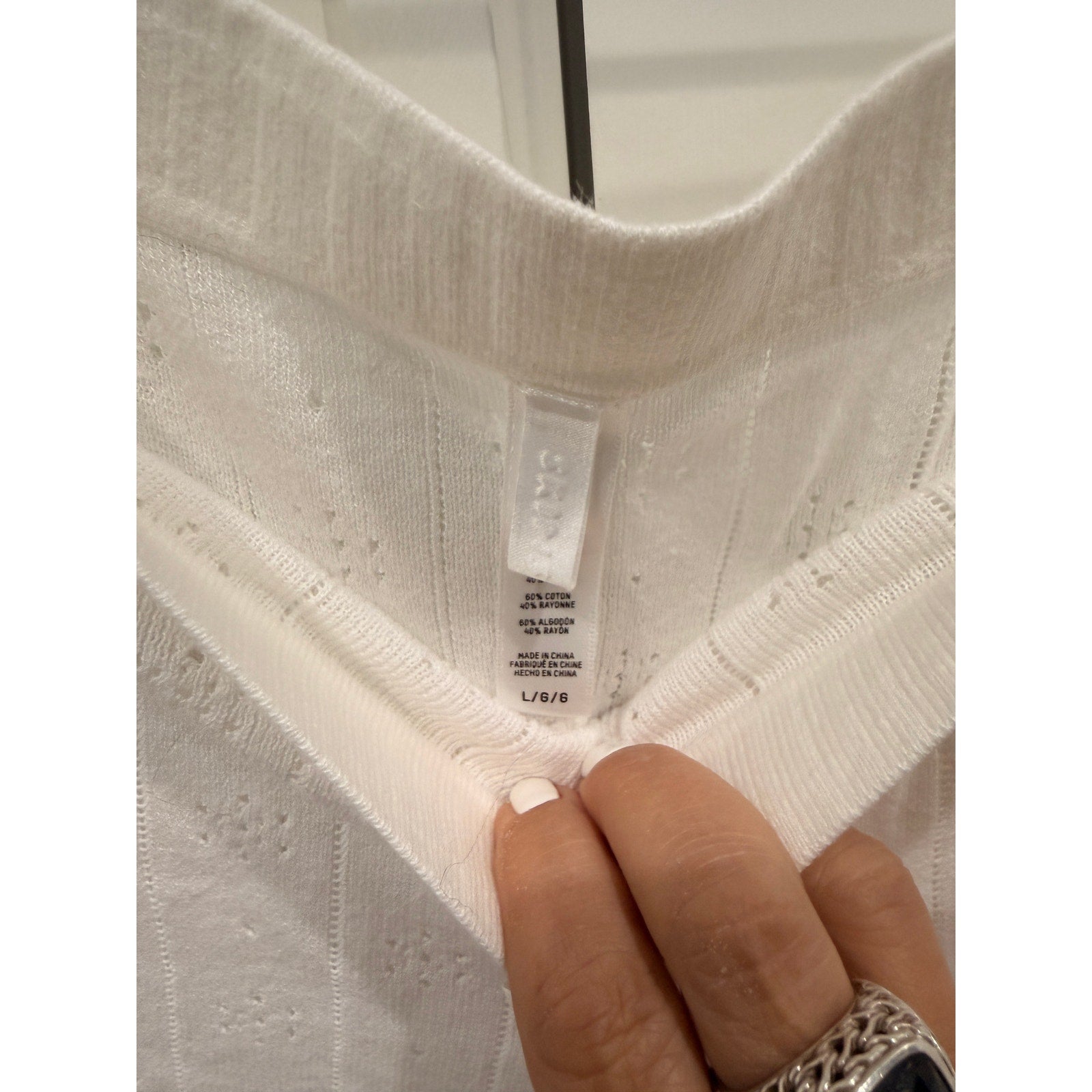 359 SKIMS sweater pointelle straight leg pant - in marble Sz L