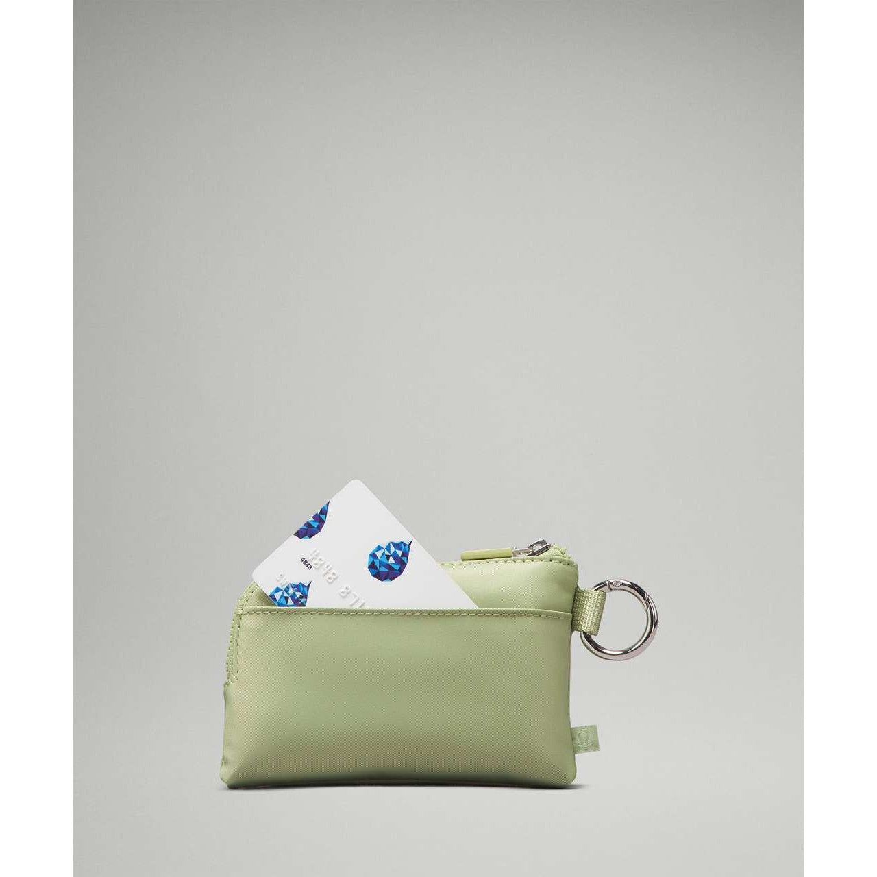 0107 Lululemon Clippable Card Pouch Edamame Green / White Opal