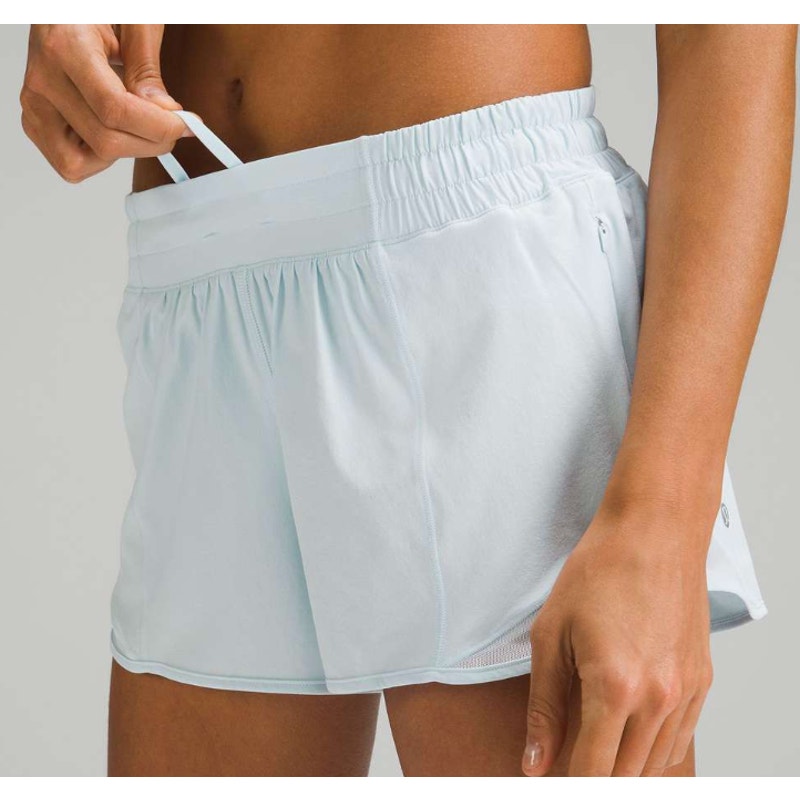 6584 Lululemon Hotty Hot Low-Rise Lined Short 4" Powder Blue Sz. 6