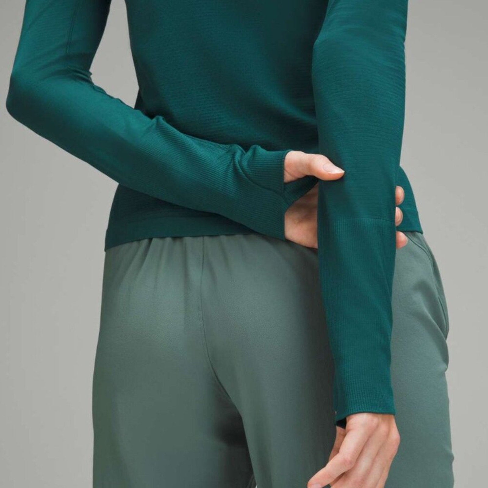 186 Lululemon Swiftly Tech Long-Sleeve Shirt 2.0 *Race Length Storm Teal Sz 2