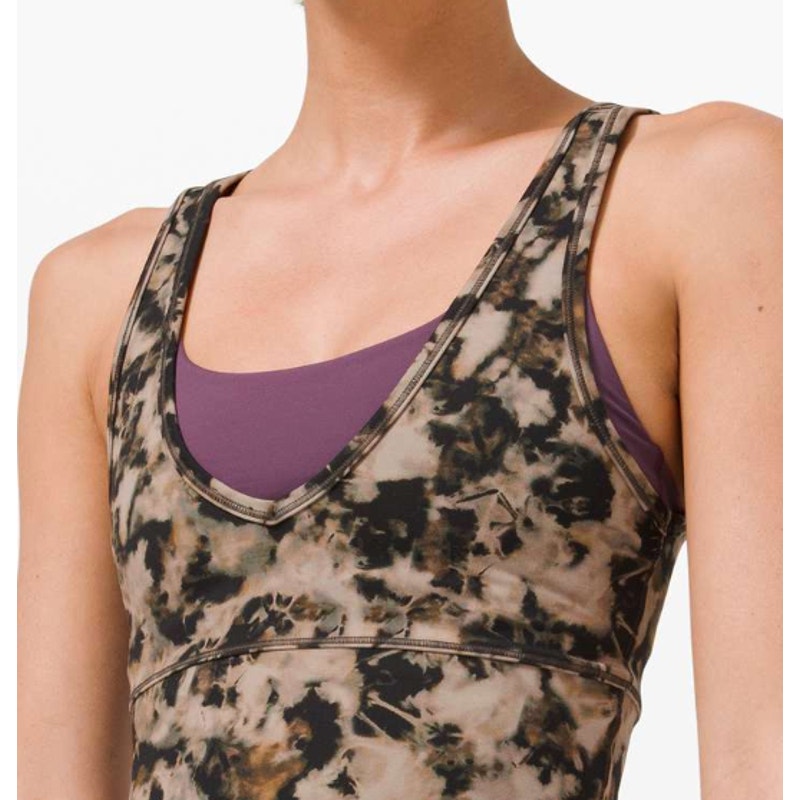 35 - Lululemon Power Pivot Tank *Everlux Dispersed Light Raw Linen Sz 8