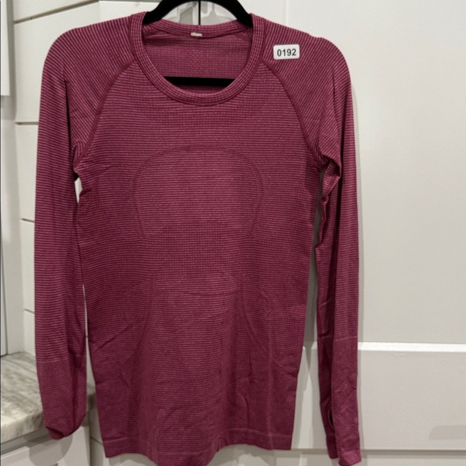192 - Lululemon Swiftly Tech Long Sleeve Crew Heathered Rosewood sz 6