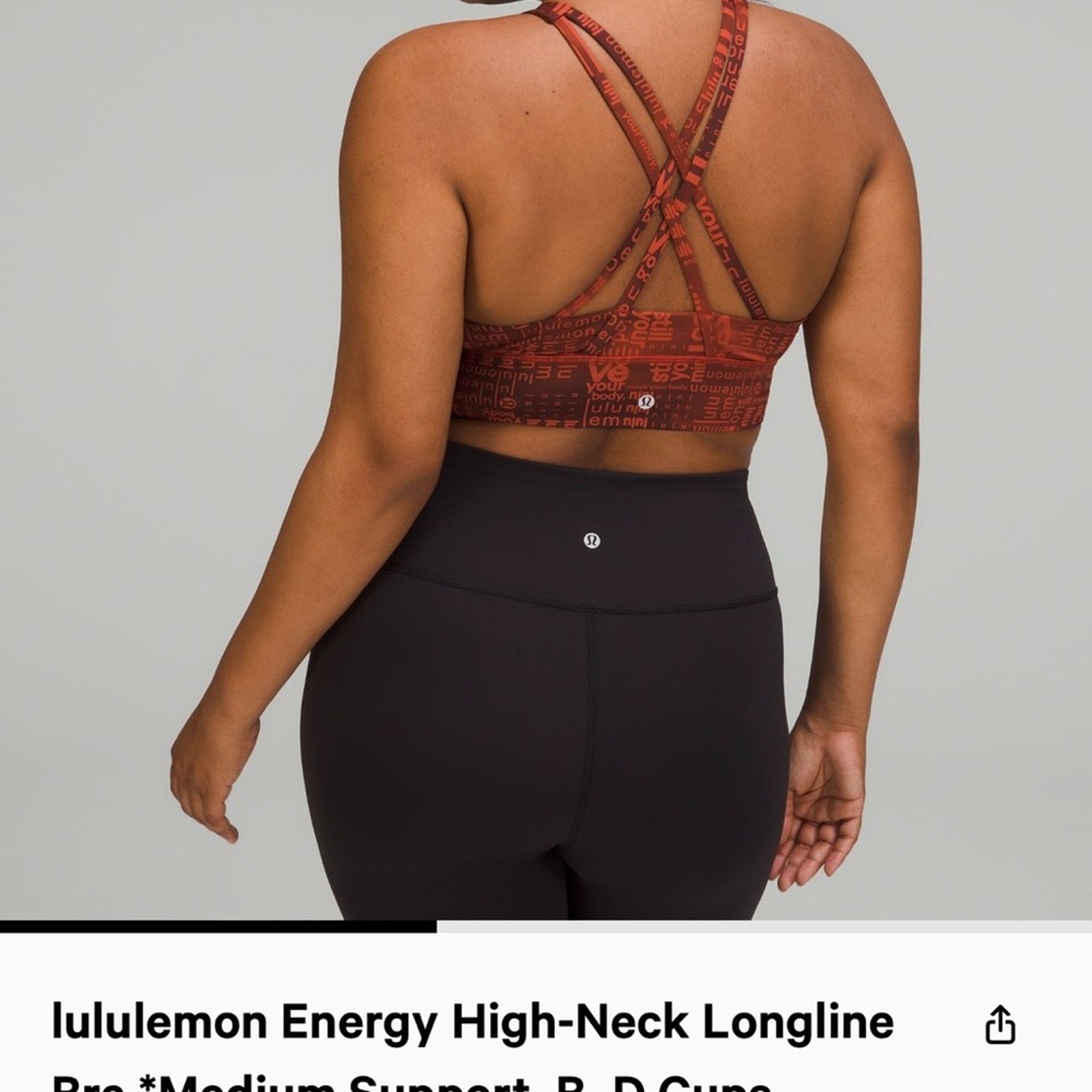 6618 NWT Lululemon Energy High-Neck Longline Bra *Medium Support Sz 4