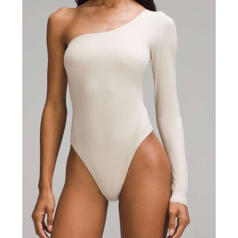 6877 NWT Lululemon Wundermost Ultra-Soft Nulu Long-Slv One-Shoulder Bodysuit in XS