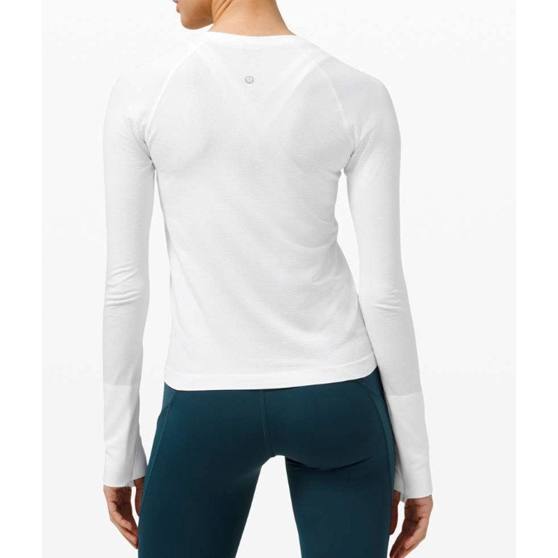 6504 Lululemon Swiftly Tech Long Sleeve 2.0 *Race Length White Sz 8