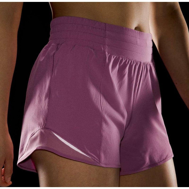 436 Lululemon Hotty Hot High-Rise Lined Short 4" Velvet Dust Sz 10