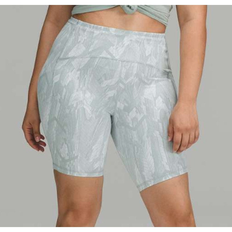 83 - Lululemon Swift Speed HR Short 8" Reverberate Chevron Jacquard Silver Sz 4