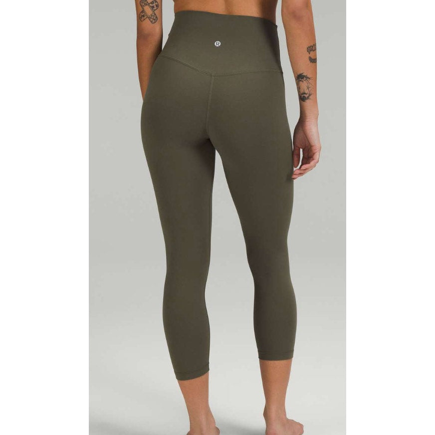 6829 LULULEMON Align High-Rise Crop 23" Army Green in Sz12 *LOVED