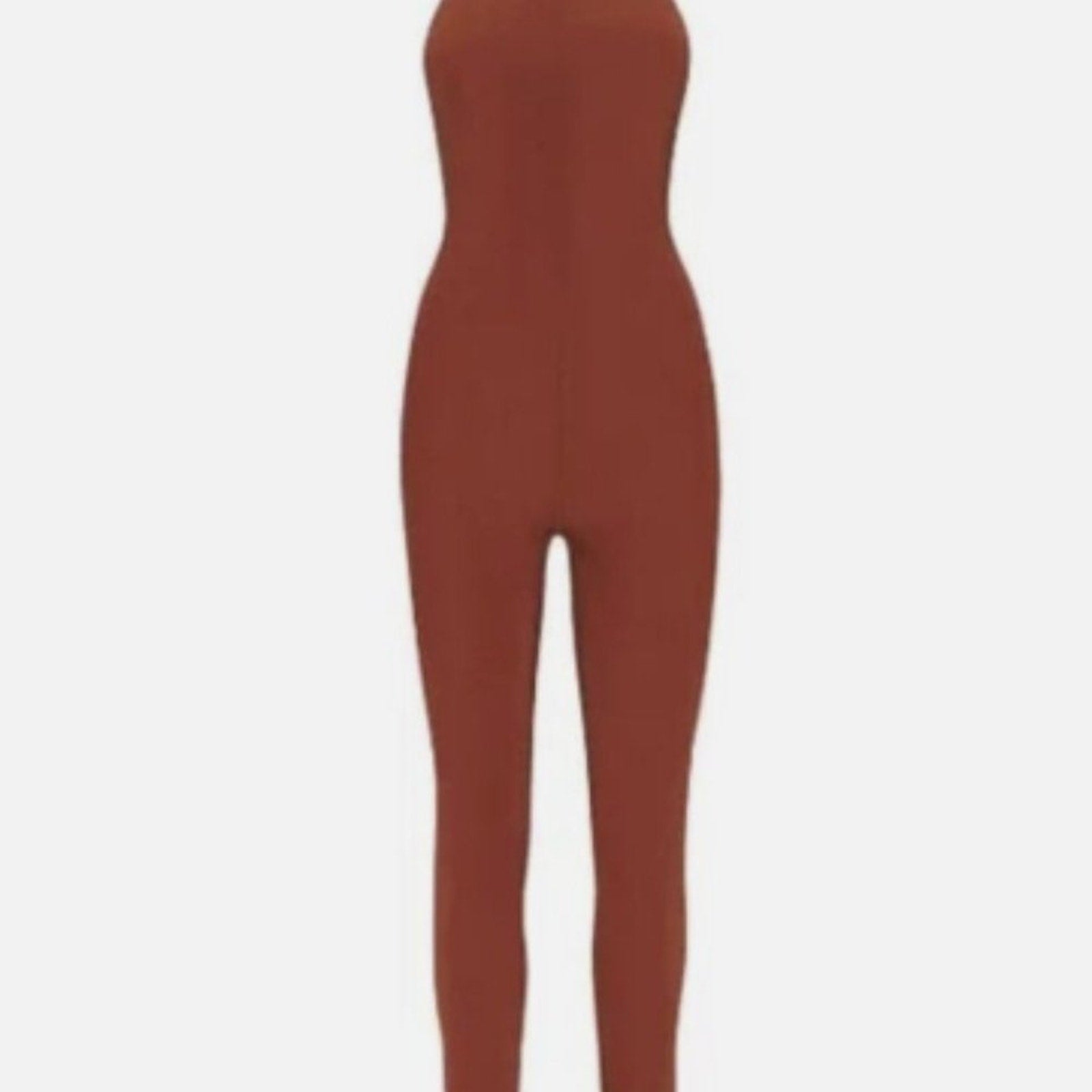 (2408) SKIMS NWT Body Suit Jelly All-In-One Mock Neck Sleeveless in SIENNA Sz 2X