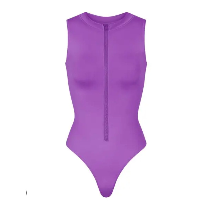 2355 NWT SKIMS Recycled Swim Sleeveless One Piece in 2X - VIOLET (RARE)