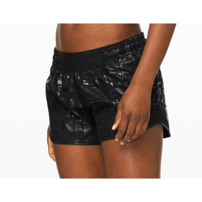 6445 Lululemon Hotty Hot Short II *Long 4" 20YR Manifesto Foil *LOGO Fade